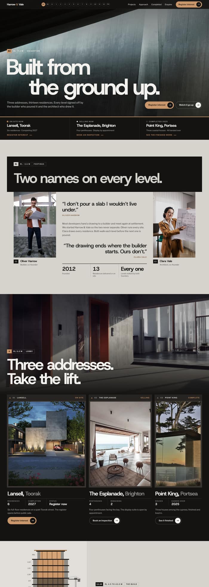 A homepage concept for the same business